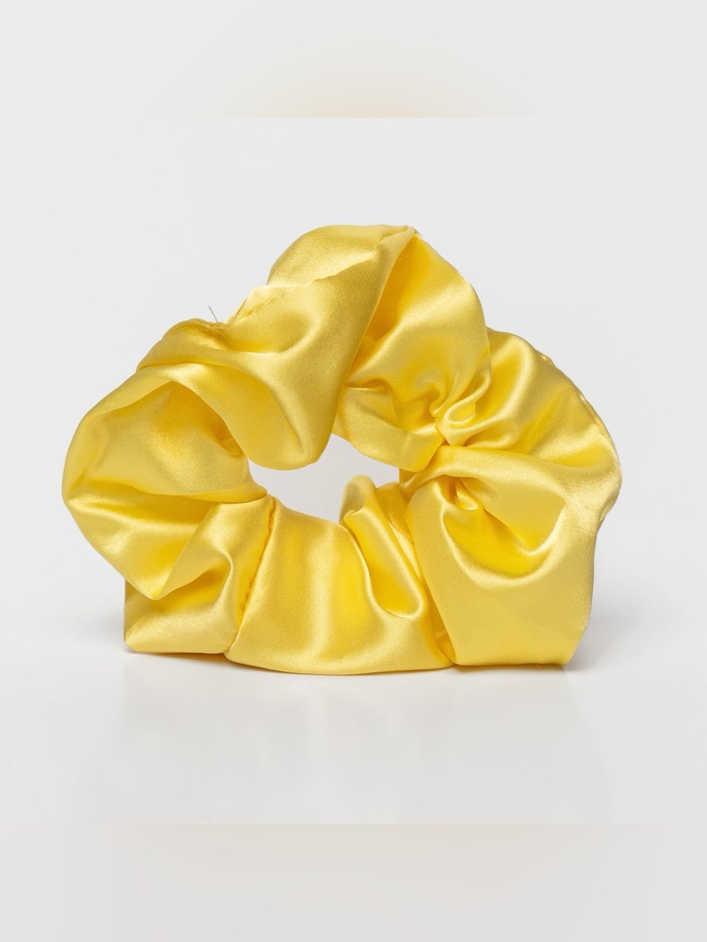 Yellow Satin Scrunchie